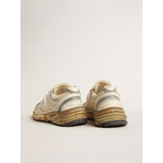 Women’s Dad-Star in beige nappa and nylon with white leather star Women’s Dad-Star in beige nappa and nylon with white leather star