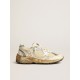 Women’s Dad-Star in beige nappa and nylon with white leather star Women’s Dad-Star in beige nappa and nylon with white leather star