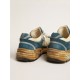 Women’s Dad-Star in petrol-blue suede with white leather star Women’s Dad-Star in petrol-blue suede with white leather star