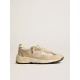 Dad-Star in pearl mesh and suede with platinum leather star and heel tab Dad-Star in pearl mesh and suede with platinum leather star and heel tab