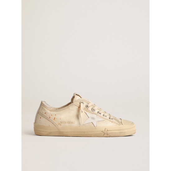 Women’s V-Star LAB in canvas with leather star and rust-colored speckles Women’s V-Star LAB in canvas with leather star and rust-colored speckles