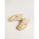 Women's V-Star Sabot in canvas with beige suede star Women's V-Star Sabot in canvas with beige suede star