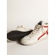 Slide with a red laminated leather star and flash Slide with a red laminated leather star and flash