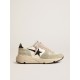 Running Sole with gray suede inserts and black glitter star Running Sole with gray suede inserts and black glitter star