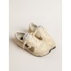Running Sole LTD in cream nylon and suede with a glitter star Running Sole LTD in cream nylon and suede with a glitter star