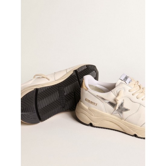 Running Sole in nappa with silver star and gold leather heel tab Running Sole in nappa with silver star and gold leather heel tab