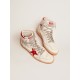 Women's Sky-Star in white nappa with red star and heel tab Women's Sky-Star in white nappa with red star and heel tab