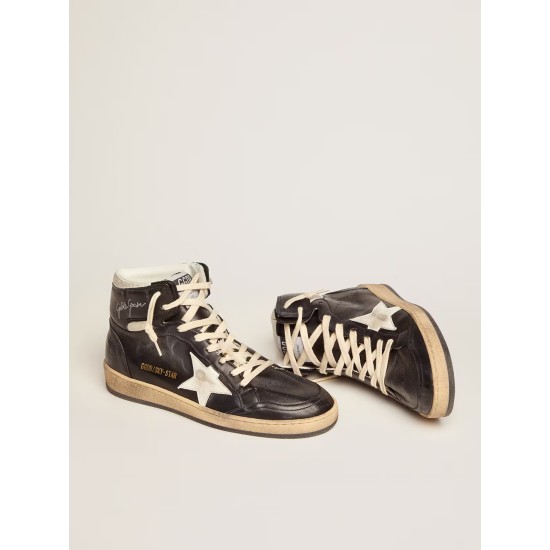 Women's Sky-Star in black nappa with white star Women's Sky-Star in black nappa with white star