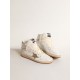 Sky-Star in white nappa leather with gold metallic leather star and heel tab Sky-Star in white nappa leather with gold metallic leather star and heel tab