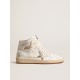Sky-Star in white nappa leather with gold metallic leather star and heel tab Sky-Star in white nappa leather with gold metallic leather star and heel tab