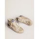 Women's Slide Penstar in cream-colored canvas and silver glitter Women's Slide Penstar in cream-colored canvas and silver glitter