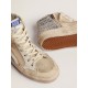 Women's Slide Penstar in cream-colored canvas and silver glitter Women's Slide Penstar in cream-colored canvas and silver glitter