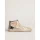 Women's Slide Penstar in cream-colored canvas and silver glitter Women's Slide Penstar in cream-colored canvas and silver glitter