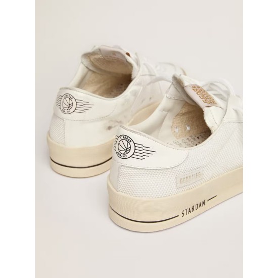 Stardan with white leather and mesh inserts and black suede star Stardan with white leather and mesh inserts and black suede star