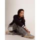 Women's Space-Star shoes in silver glitter with shearling lining Women's Space-Star shoes in silver glitter with shearling lining