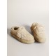 Women’s Space-Star shoes in beige shearling with white leather star and metallic leather heel tab Women’s Space-Star shoes in beige shearling with white leather star and metallic leather heel tab