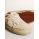 Women’s Space-Star shoes in beige shearling with white leather star and metallic leather heel tab Women’s Space-Star shoes in beige shearling with white leather star and metallic leather heel tab