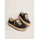 Women's Space-Star shoes in quilted black nylon with shearling lining Women's Space-Star shoes in quilted black nylon with shearling lining