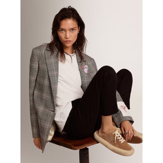 Women's Space-Star Sabot shoes in tobacco-colored suede with shearling lining Women's Space-Star Sabot shoes in tobacco-colored suede with shearling lining