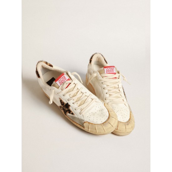 Ball Star in nappa with leopard-print pony skin star and heel tab Ball Star in nappa with leopard-print pony skin star and heel tab