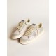 Stardan in gray nappa leather and white mesh with gray leather star Stardan in gray nappa leather and white mesh with gray leather star