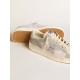 Stardan in gray nappa leather and white mesh with gray leather star Stardan in gray nappa leather and white mesh with gray leather star