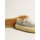 Women's Space-Star shoes in ice-gray suede with perforated star Women's Space-Star shoes in ice-gray suede with perforated star
