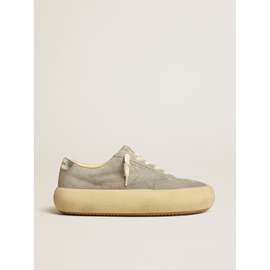 Women's Space-Star shoes in ice-gray suede with perforated star Women's Space-Star shoes in ice-gray suede with perforated star
