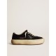 Space-Star shoes in black nylon with black leather star and heel tab Space-Star shoes in black nylon with black leather star and heel tab