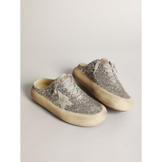 Women's Space-Star Sabot in glitter with ice-gray star and tab Women's Space-Star Sabot in glitter with ice-gray star and tab
