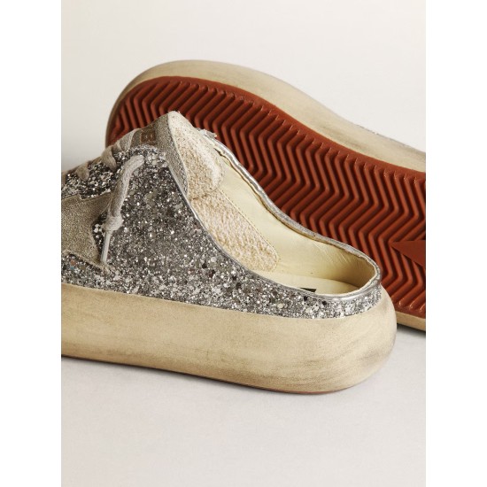 Women's Space-Star Sabot in glitter with ice-gray star and tab Women's Space-Star Sabot in glitter with ice-gray star and tab