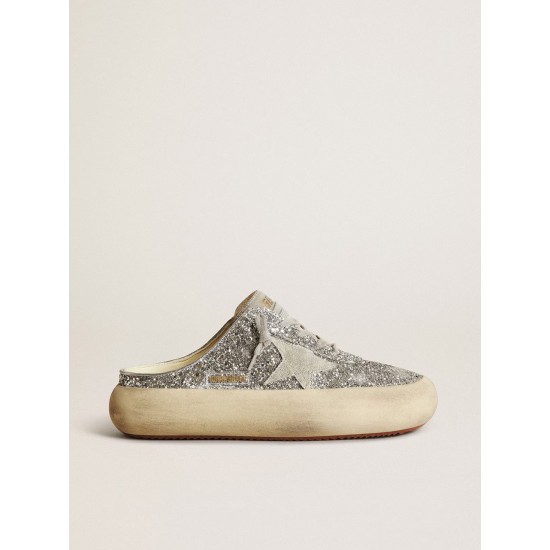 Women's Space-Star Sabot in glitter with ice-gray star and tab Women's Space-Star Sabot in glitter with ice-gray star and tab
