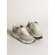 Women's Running Sole in silver leather with ice-gray inserts Women's Running Sole in silver leather with ice-gray inserts