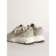 Women's Running Sole in silver leather with ice-gray inserts Women's Running Sole in silver leather with ice-gray inserts