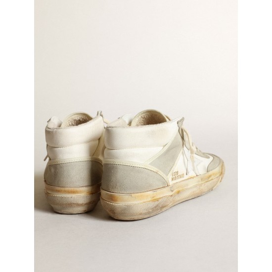 Women’s Mid Star sneakers with ice-gray suede inserts and white leather star Women’s Mid Star sneakers with ice-gray suede inserts and white leather star
