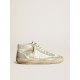 Women’s Mid Star sneakers with ice-gray suede inserts and white leather star Women’s Mid Star sneakers with ice-gray suede inserts and white leather star