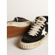Women’s Mid Star in black nappa and suede with white leather star Women’s Mid Star in black nappa and suede with white leather star