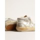 Women’s Mid Star in silver metallic leather with ivory star Women’s Mid Star in silver metallic leather with ivory star