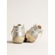 Women’s Mid Star in silver metallic leather with ivory star Women’s Mid Star in silver metallic leather with ivory star