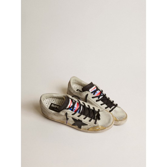 Women’s Super-Star LAB with floral print and black leather star Women’s Super-Star LAB with floral print and black leather star