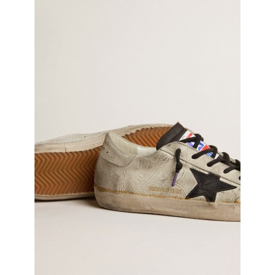 Women’s Super-Star LAB with floral print and black leather star Women’s Super-Star LAB with floral print and black leather star