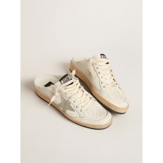 Ball Star Sabots in nappa leather with ice-gray suede star Ball Star Sabots in nappa leather with ice-gray suede star