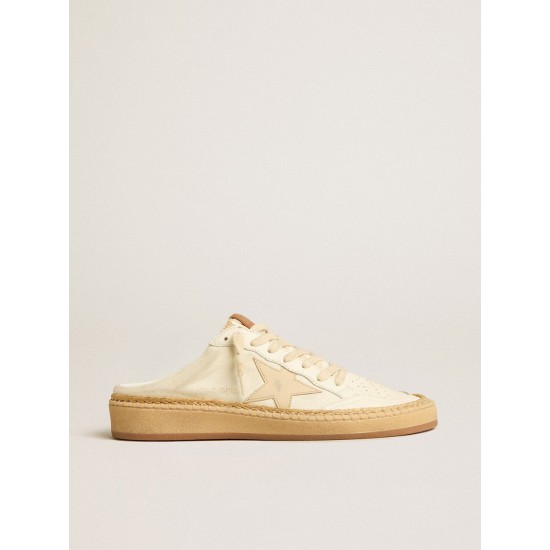 Ball Star Sabots LTD with beige leather star and raffia trim Ball Star Sabots LTD with beige leather star and raffia trim