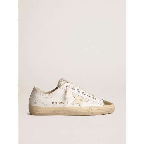 V-Star sneakers with leather star and beige shearling lining V-Star sneakers with leather star and beige shearling lining