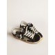Women’s Super-Star in black leather and suede with silver studs Women’s Super-Star in black leather and suede with silver studs