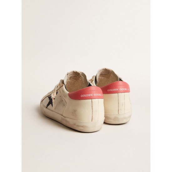 Women's Super-Star LTD in nappa with blue glitter star and red heel tab Women's Super-Star LTD in nappa with blue glitter star and red heel tab
