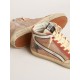 Slide in pink suede with anthracite laminated leather star Slide in pink suede with anthracite laminated leather star