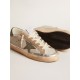 Super-Star in gray canvas with a green leather star and heel tab Super-Star in gray canvas with a green leather star and heel tab
