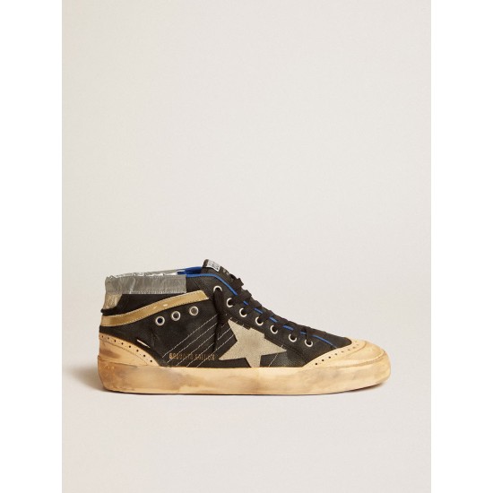 Women’s Mid Star LAB in black canvas with ice-gray suede star Women’s Mid Star LAB in black canvas with ice-gray suede star