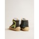 Women’s Slide LAB in camo canvas with yellow leather star and flash Women’s Slide LAB in camo canvas with yellow leather star and flash